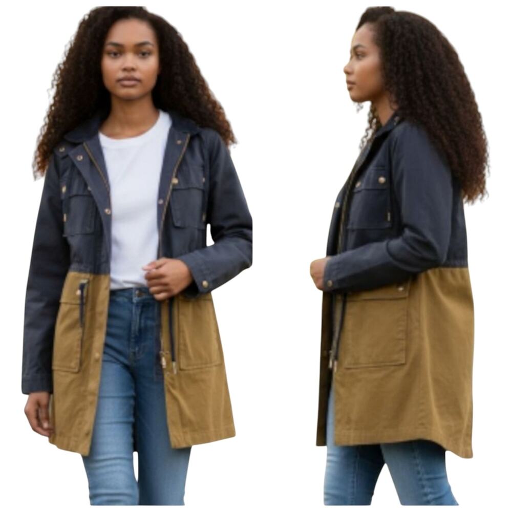 J. Crew Colorblock Barn/Chore Waxed Cotton Field Jacket EUC Size S     F215